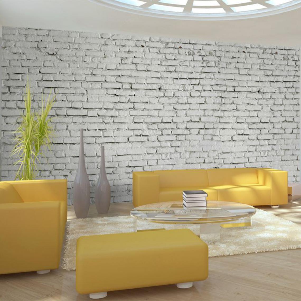 Artgeist - Papier peint XXL - Mur blanc - esprit briques à l'état pur .Taille : 550x270 - Papier peint