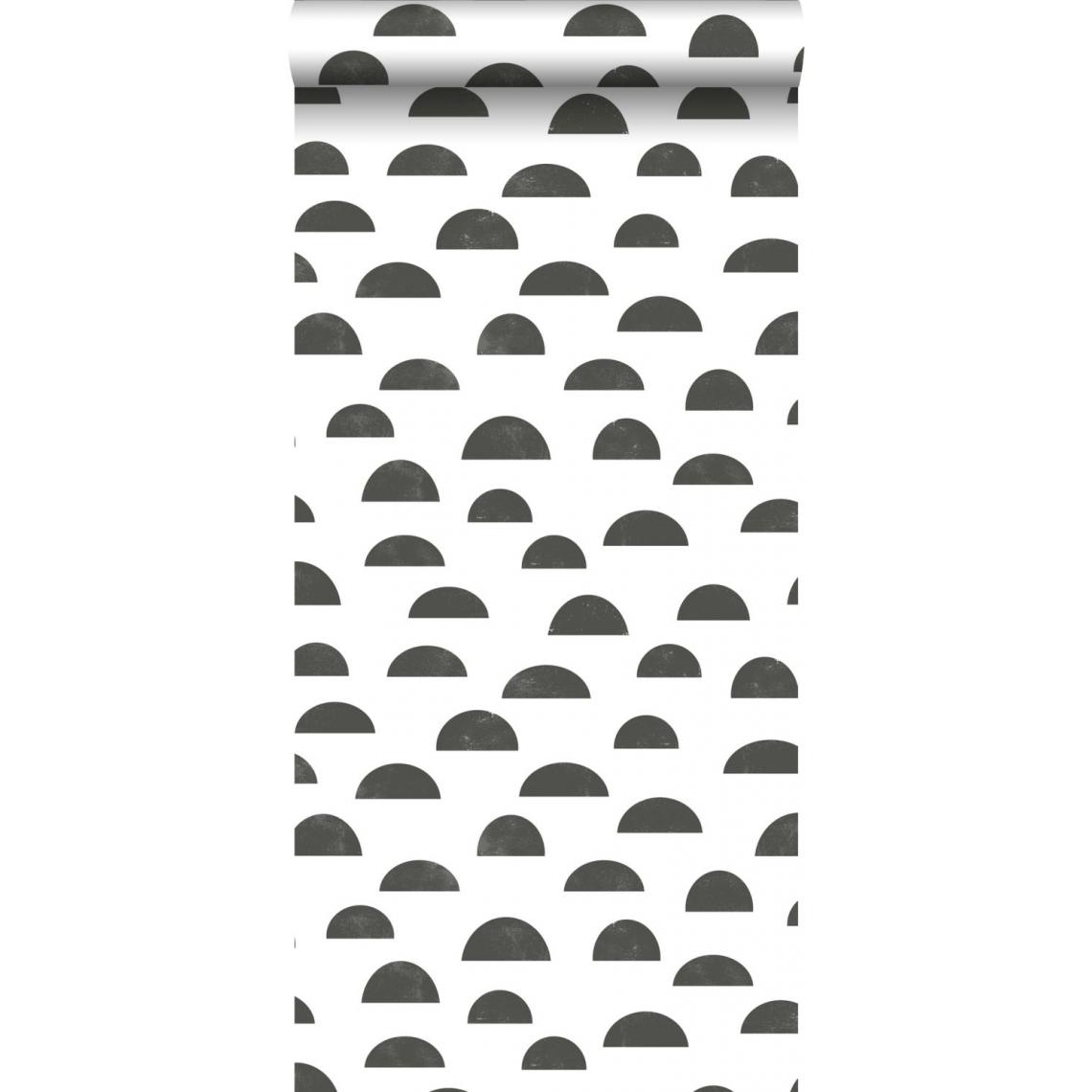ESTAhome - ESTAhome papier peint motif graphique noir et blanc - 139067 - 0.53 x 10.05 m - Papier peint