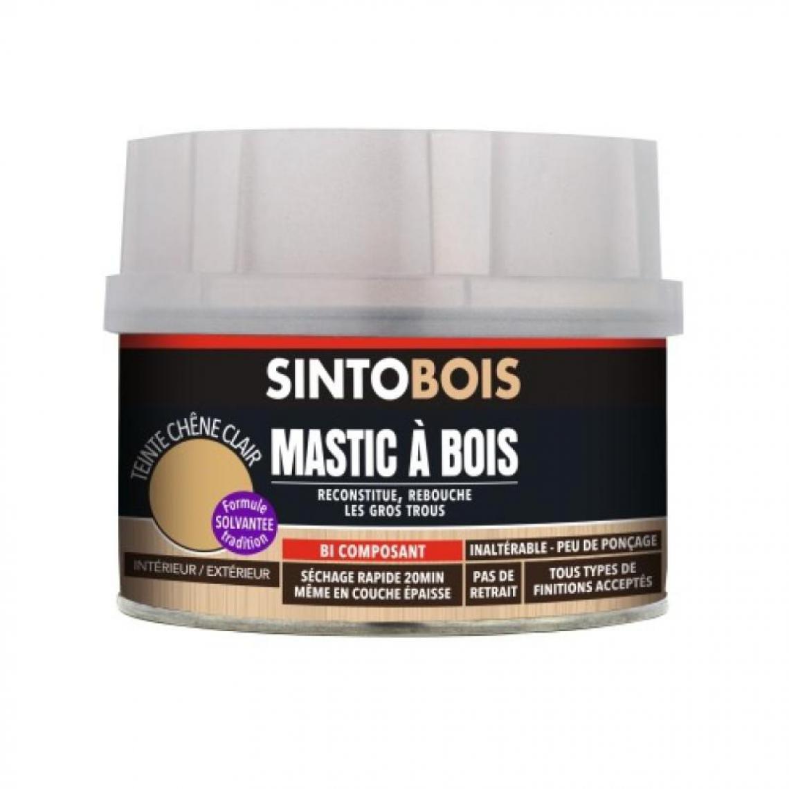 Sinto - Mastic à bois Sintobois, chêne moyen, boîte de 500 ml - Mastic, silicone, joint