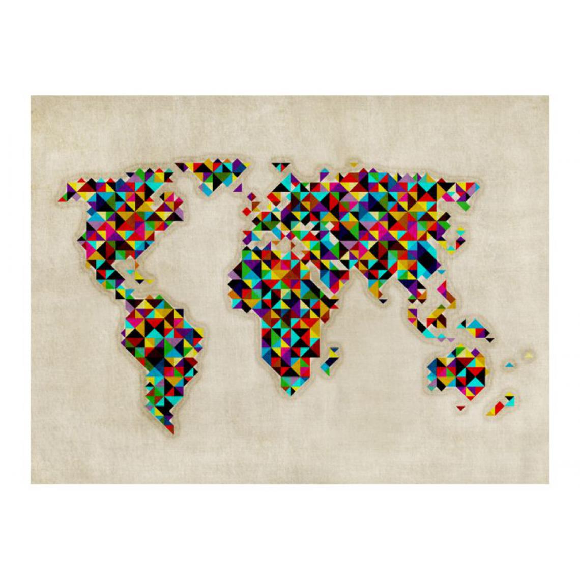 Artgeist - Papier peint - World Map - a kaleidoscope of colors .Taille : 350x270 - Papier peint