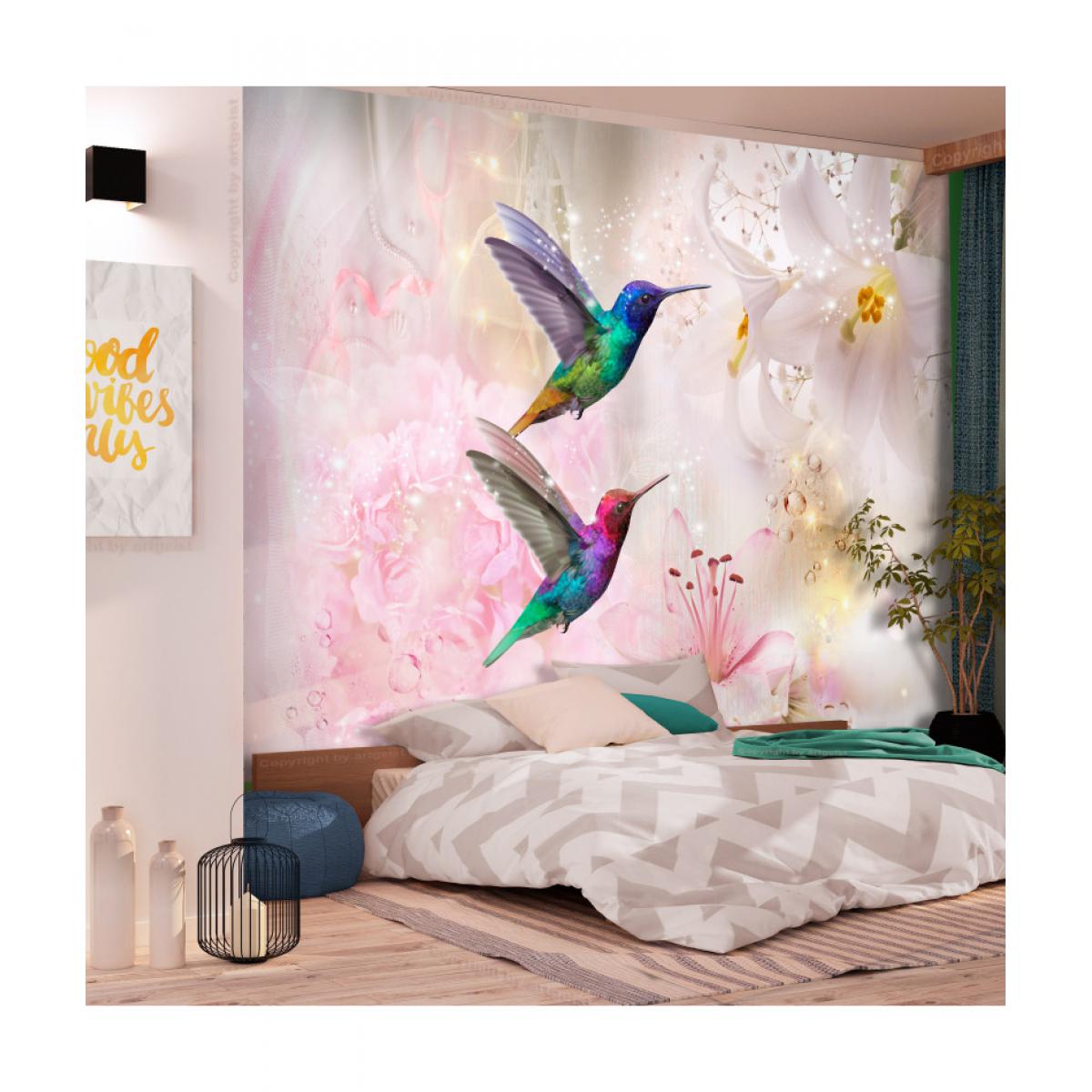Artgeist - Papier peint - Colourful Hummingbirds (Pink) 250x175 - Papier peint
