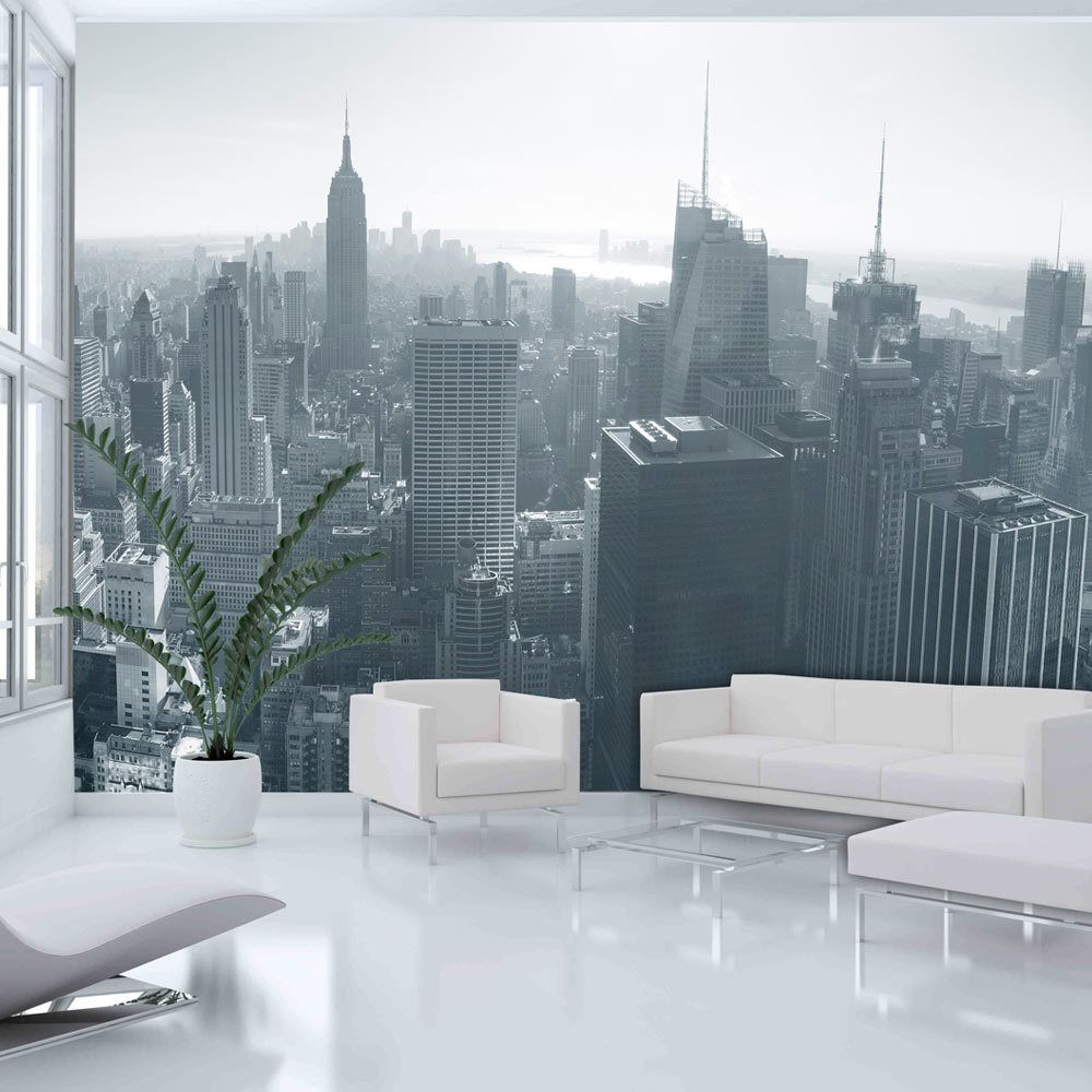 marque generique - 350x270 Papier peint New York Ville et Architecture Chic Panorama de New York en noir et blanc - Papier peint
