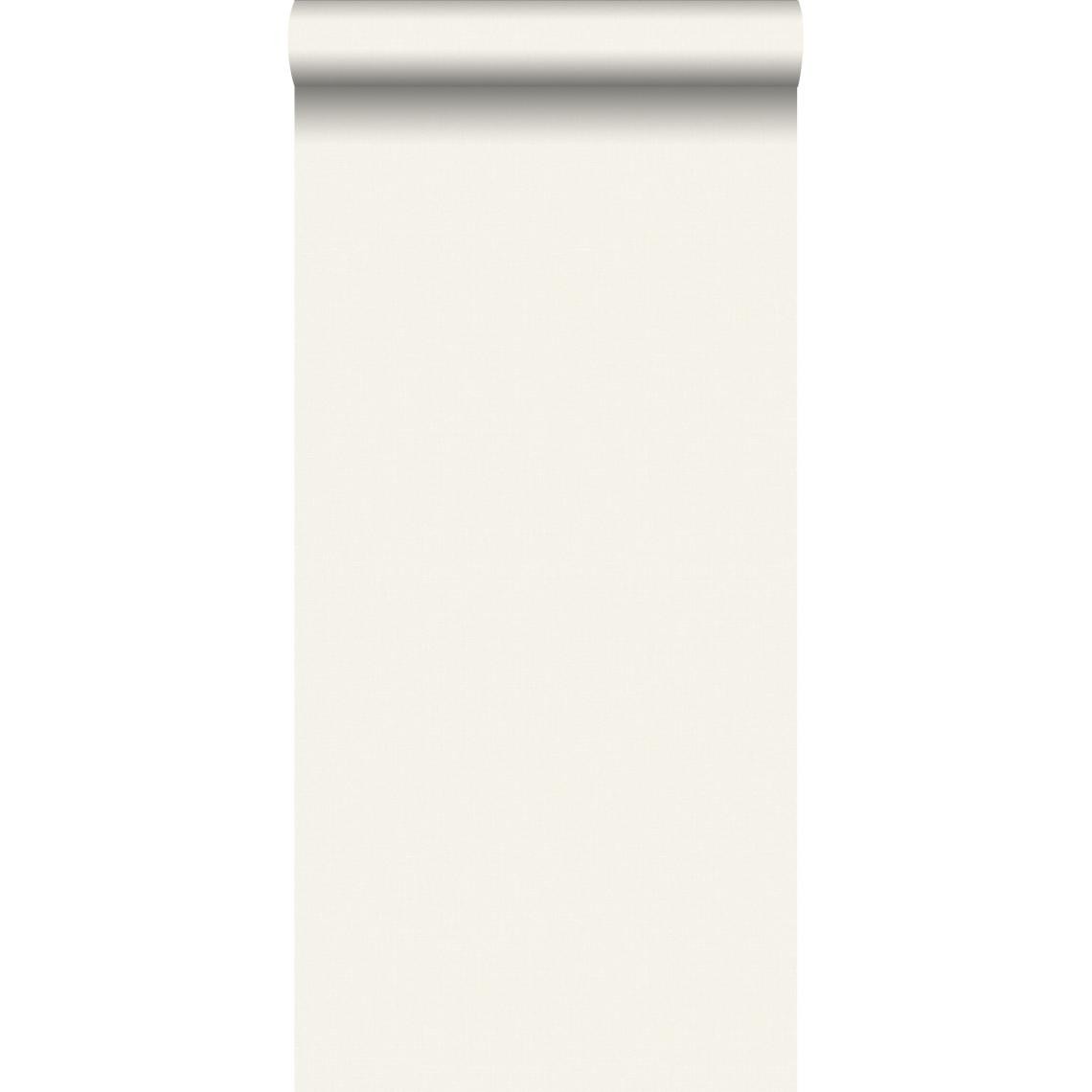 ESTAhome - ESTAhome papier peint uni mat avec texture de lin beige - 127641 - 53 cm x 10,05 m - Papier peint