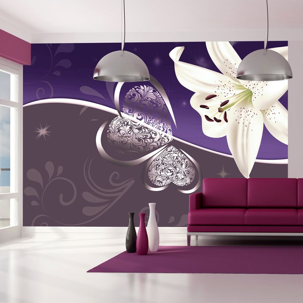 marque generique - 200x140 Papier peint Lilies Fleurs sublime Lily in shades of violet - Papier peint