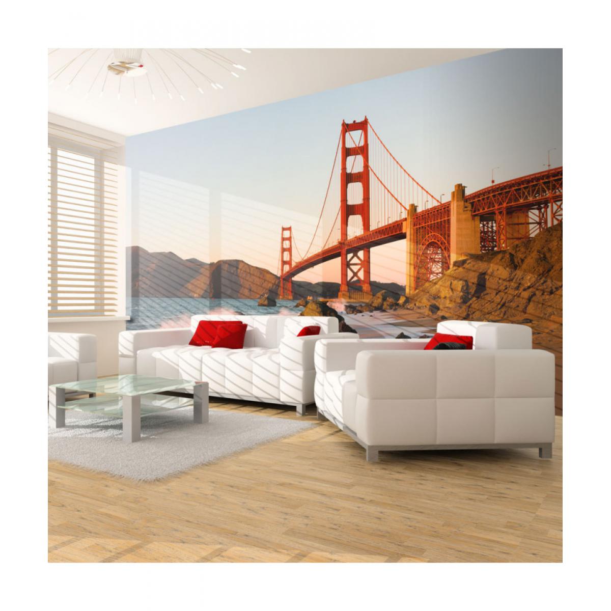 Artgeist - Papier peint - Pont du Golden Gate - coucher de soleil, San Francisco 200x154 - Papier peint
