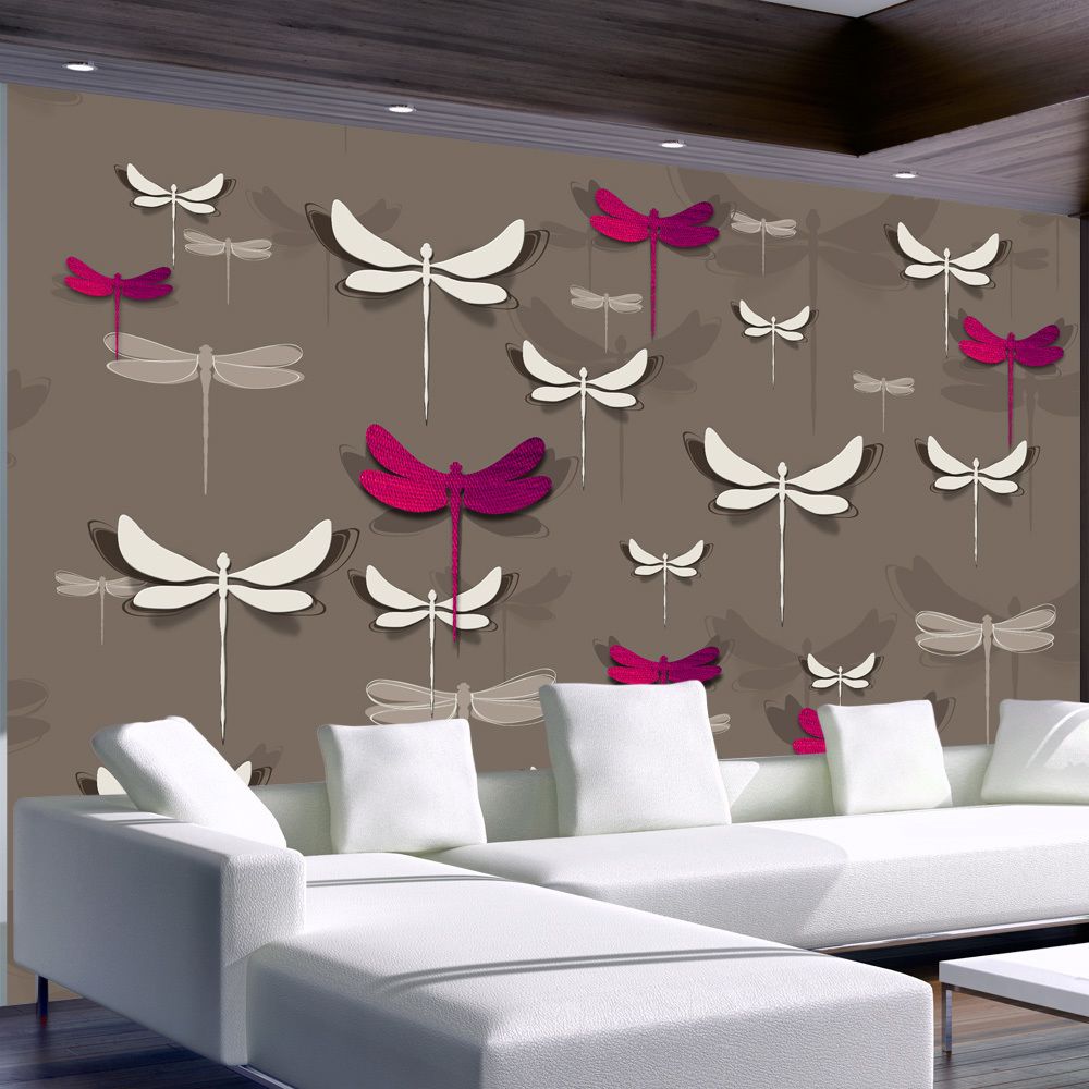 Bimago - Papier peint | Dancing dragonflies | 250x175 | Animaux | - Papier peint