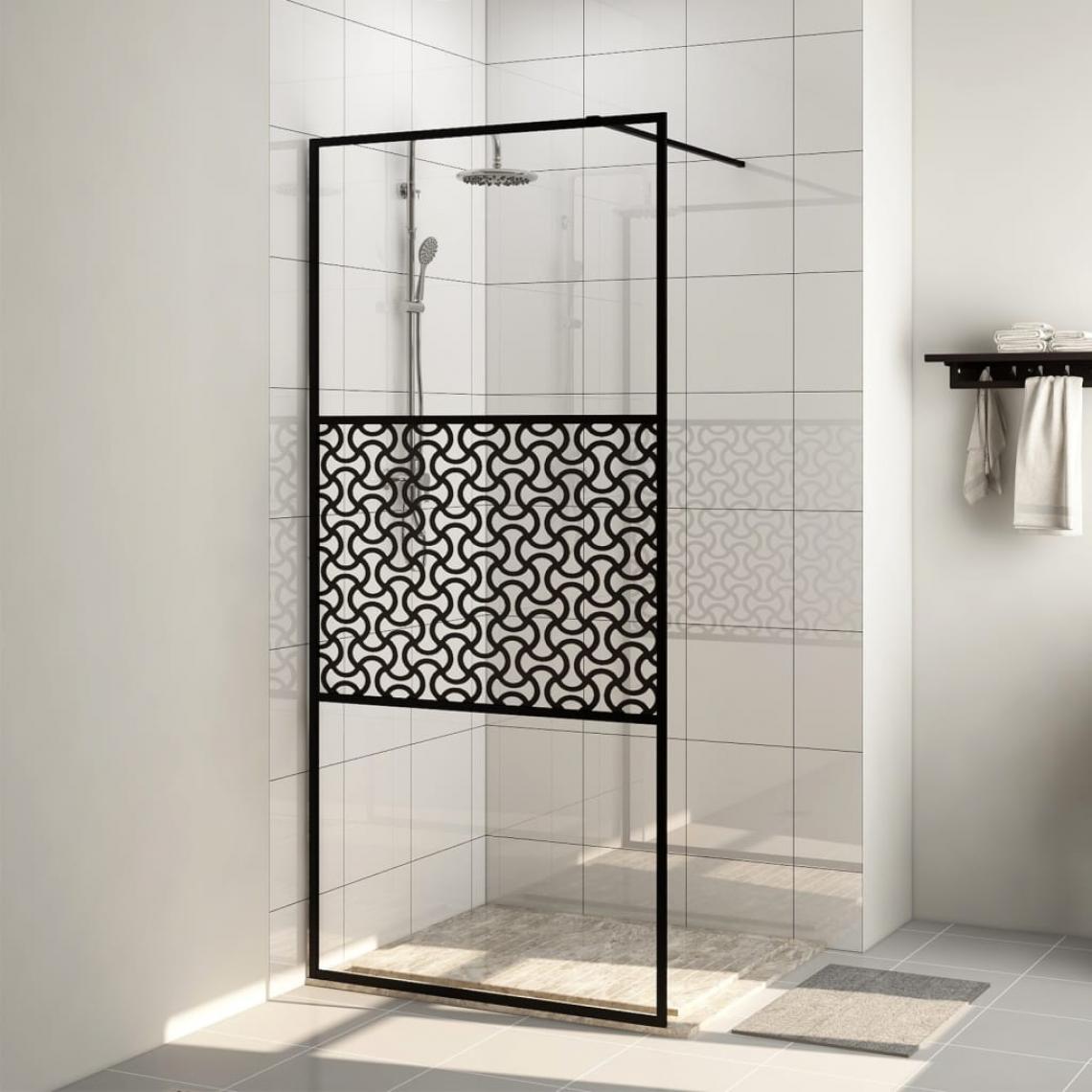 Vidaxl - vidaXL Paroi de douche avec verre ESG transparent 100x195 cm Noir - Cabine de douche