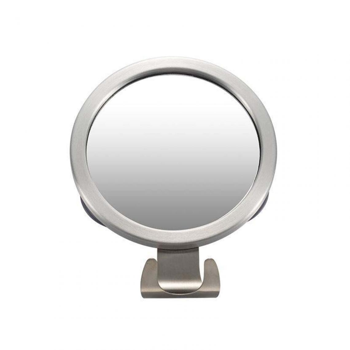 Universal - Idée salle de bains ronde antibrouillard miroir ventouse puissante salle de bains miroir de douche homme miroir de rasage avec porte-rasoir |(Argent) - Miroir de salle de bain