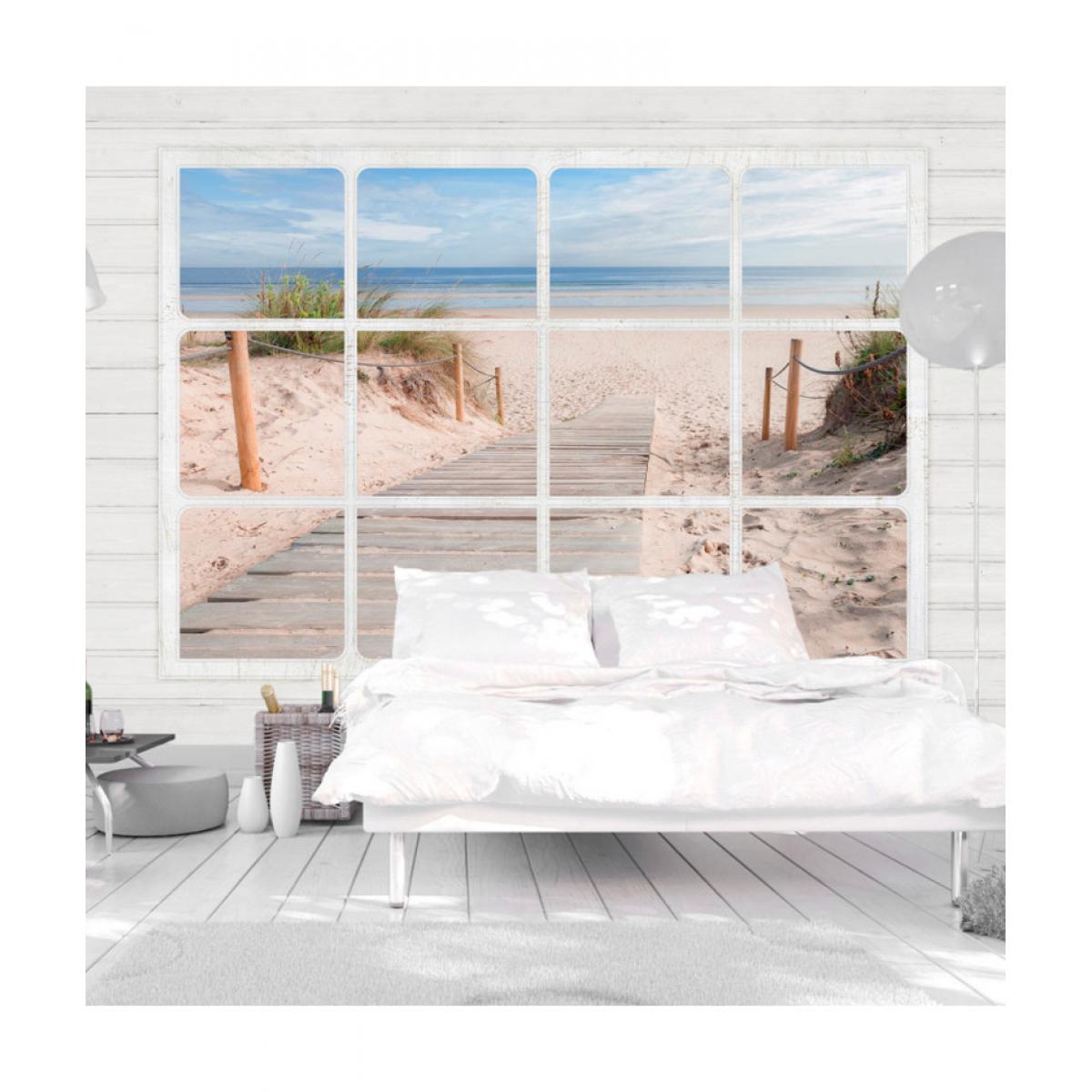 Artgeist - Papier peint - Window & beach 350x245 - Papier peint