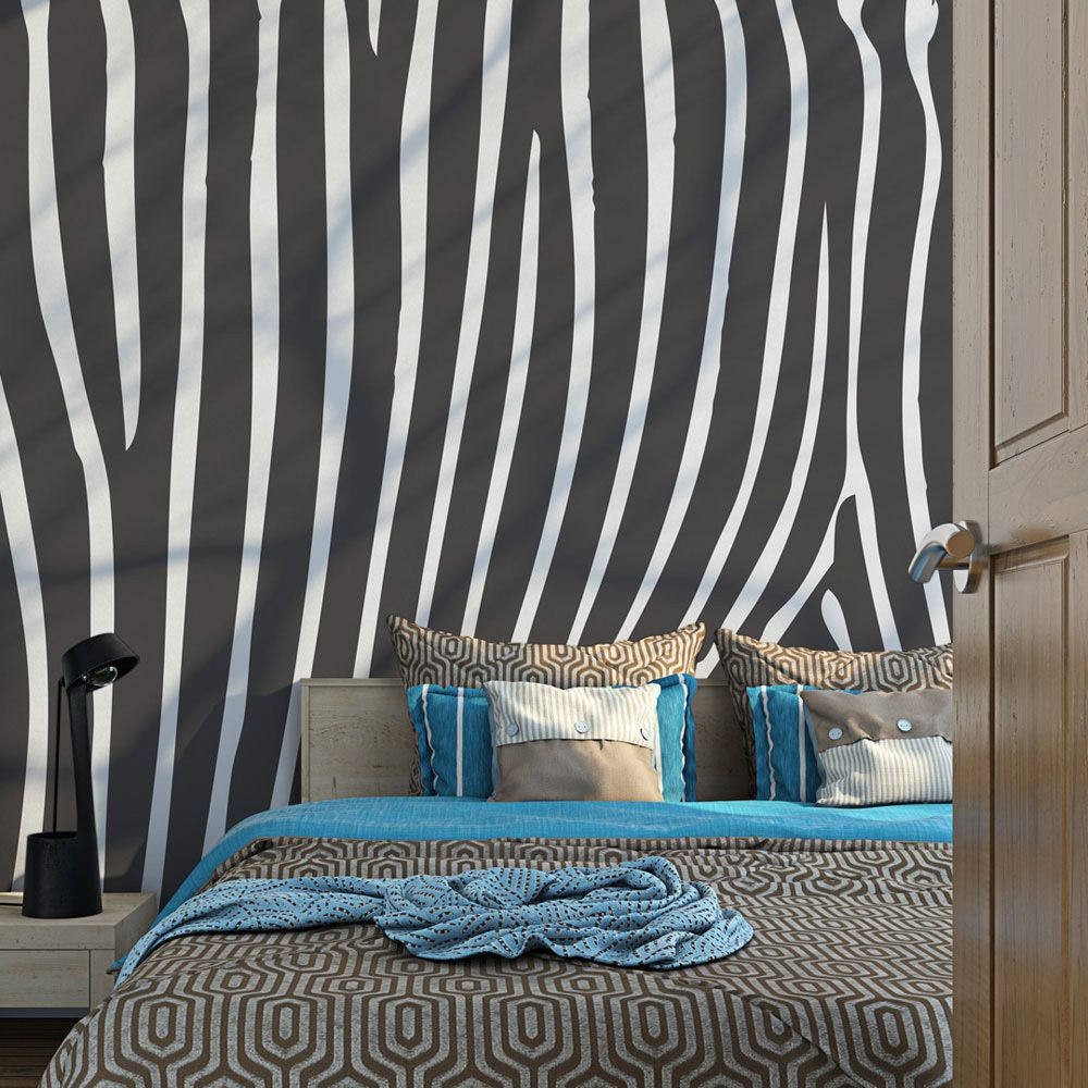 Bimago - Papier peint | Zebra pattern (noir et blanc) | 250x193 | | - Papier peint