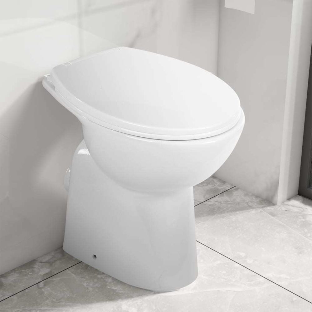 Vidaxl - vidaXL Toilette haute sans bord fermeture douce 7 cm Céramique Blanc - WC