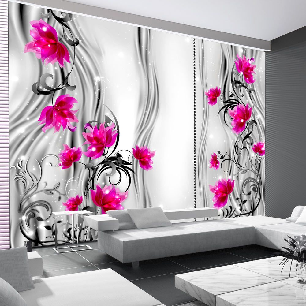 Bimago - Papier peint | Pink hope | 250x175 | Fonds et Dessins | Motifs floraux | - Papier peint
