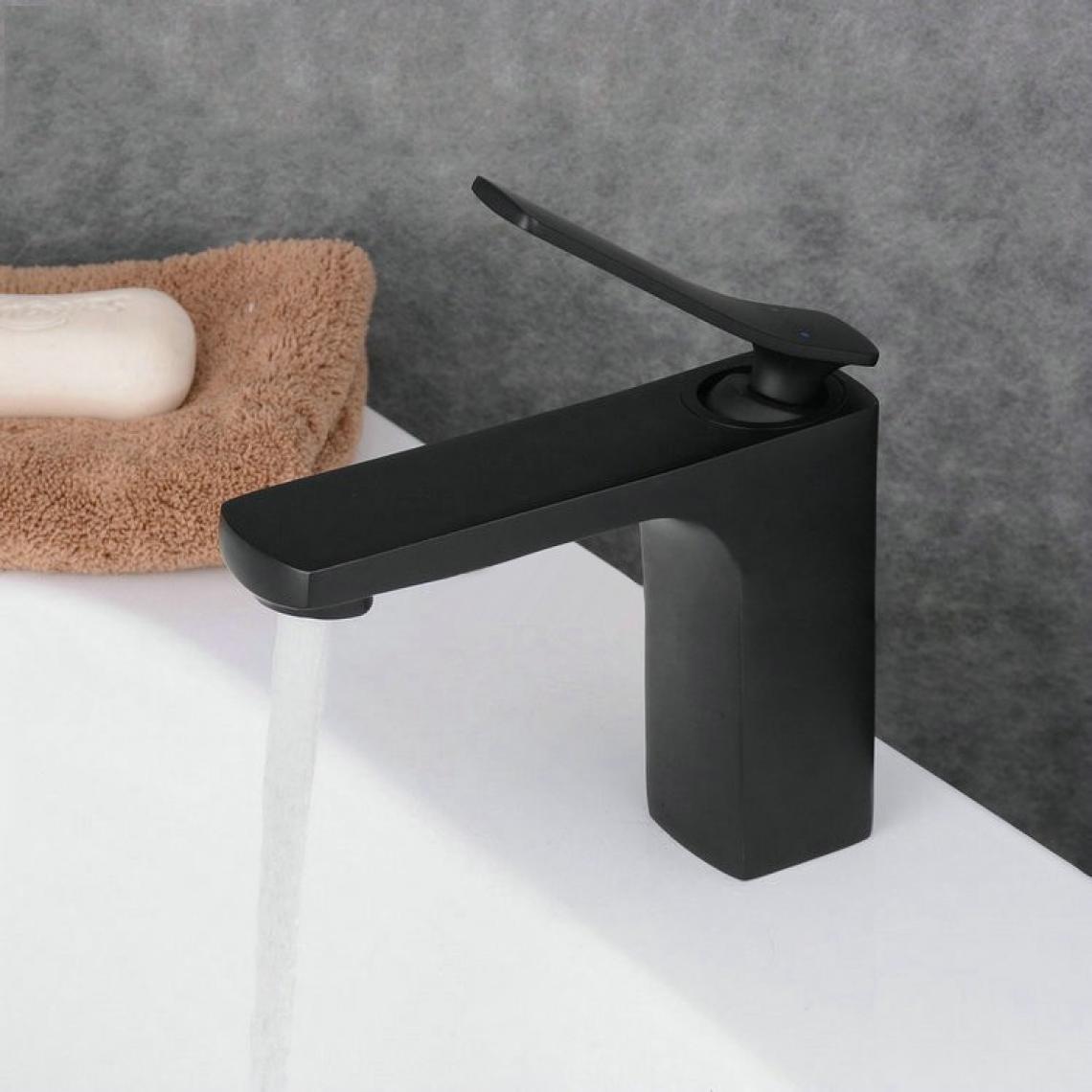 Lookshop - Robinet lavabo mitigeur classique en laiton solide Noir - Robinet de lavabo