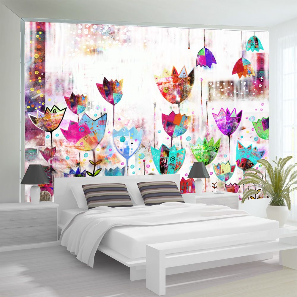 Bimago - Papier peint - Colorful tulips - Décoration, image, art | Fleurs | - Papier peint