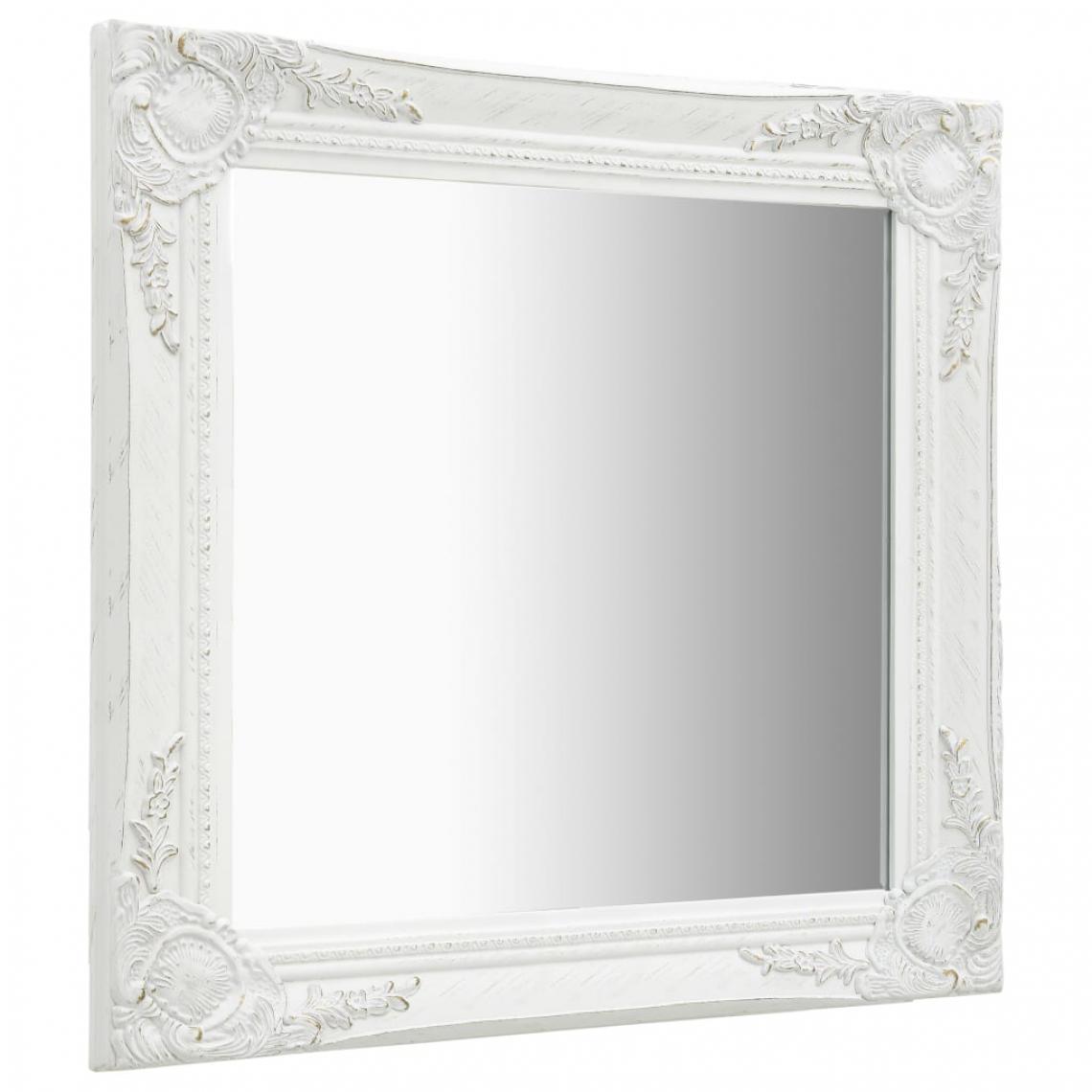 Icaverne - Icaverne - Miroirs gamme Miroir mural style baroque 60x60 cm Blanc - Miroir de salle de bain