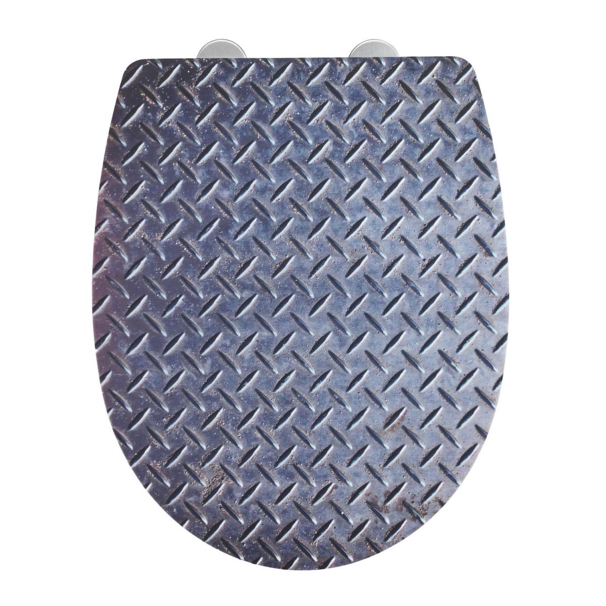 Wenko - Abattant WC en thermoplast design métal Pattern - Gris - Abattant WC