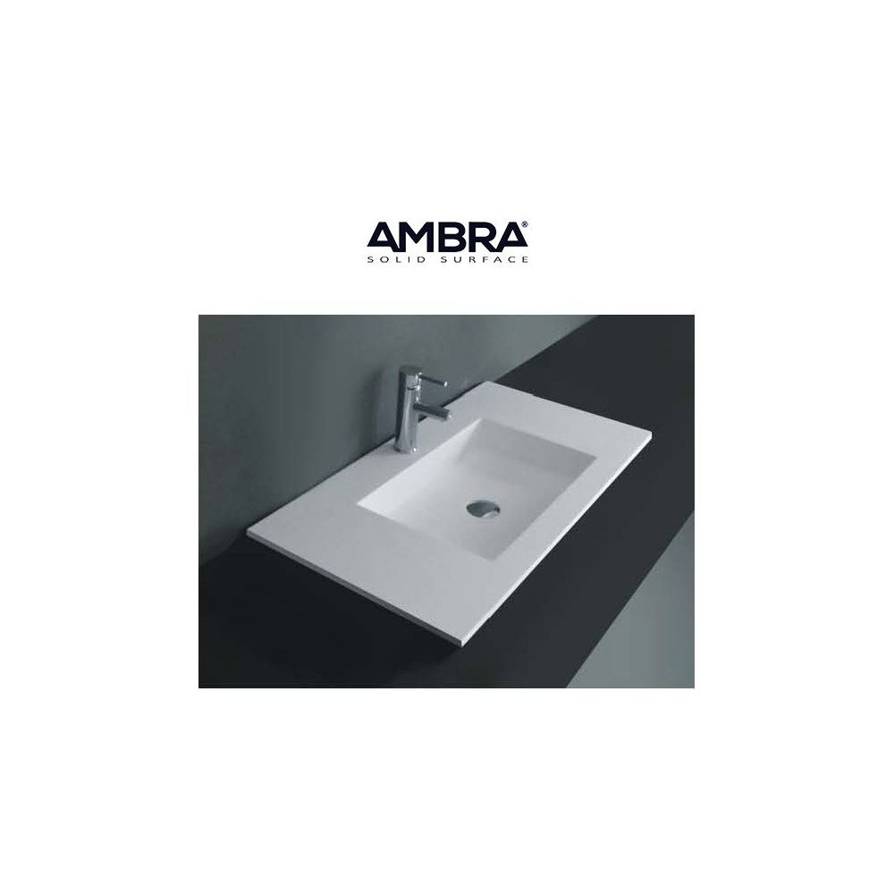 Ambra - Plan vasque intégrée 90cm en Solid surface - Lilia - Vasque