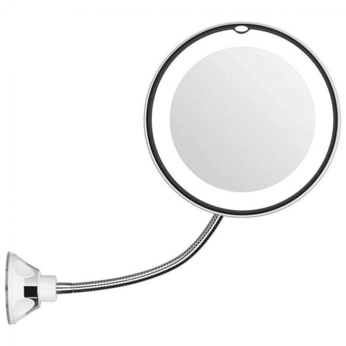 Universal - Miroir de maquillage à LED lumineux à col d'oie souple miroir de maquillage à loupe chambre à coucher salle de bain | miroir de salle de bains(Argent) - Miroir de salle de bain