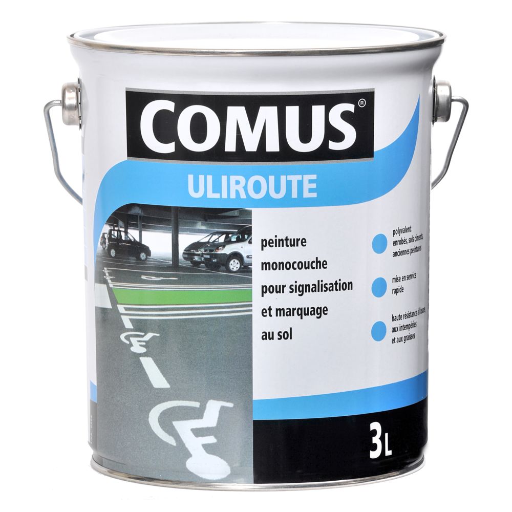 Comus - ULIROUTE BLANC 3L - Peinture pour signalisation et marquage routier - COMUS - Peinture extérieure