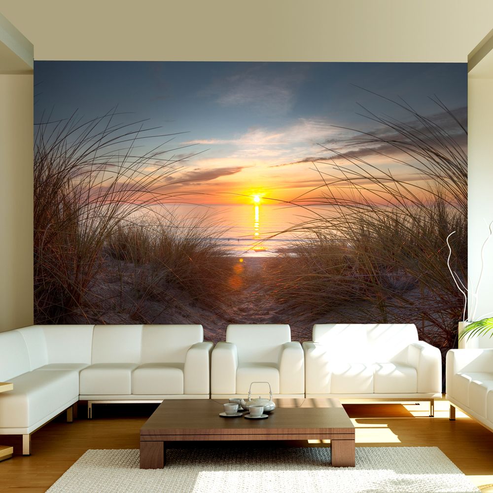 marque generique - 200x154 Papier peint Levers et couchers de soleil Paysages sublime Coucher de soleil sur l'océan Atlantique - Papier peint