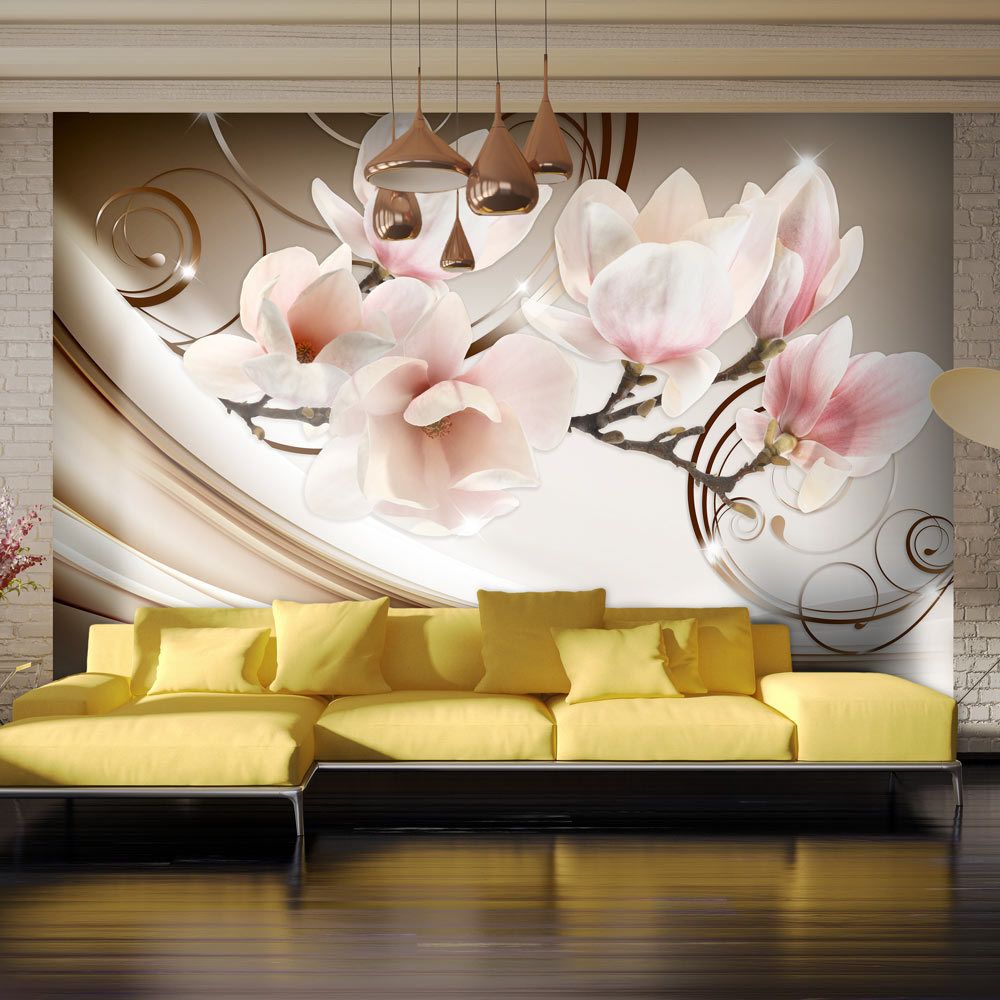 marque generique - 350x245 Papier peint Magnolias Fleurs Chic Waves of Magnolia - Papier peint