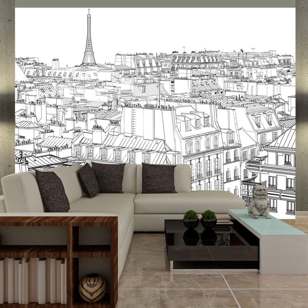 marque generique - 200x154 Papier peint Paris Ville et Architecture Admirable Croquis parisien - Papier peint