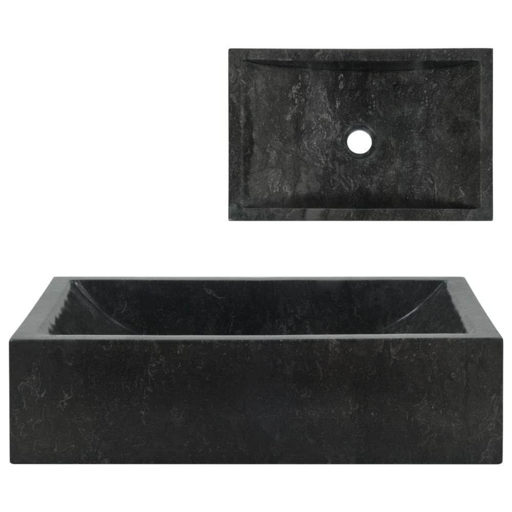 marque generique - Joli Éviers & lavabos reference Kingston Évier 45 x 30 x 12 cm Marbre Noir - Lavabo