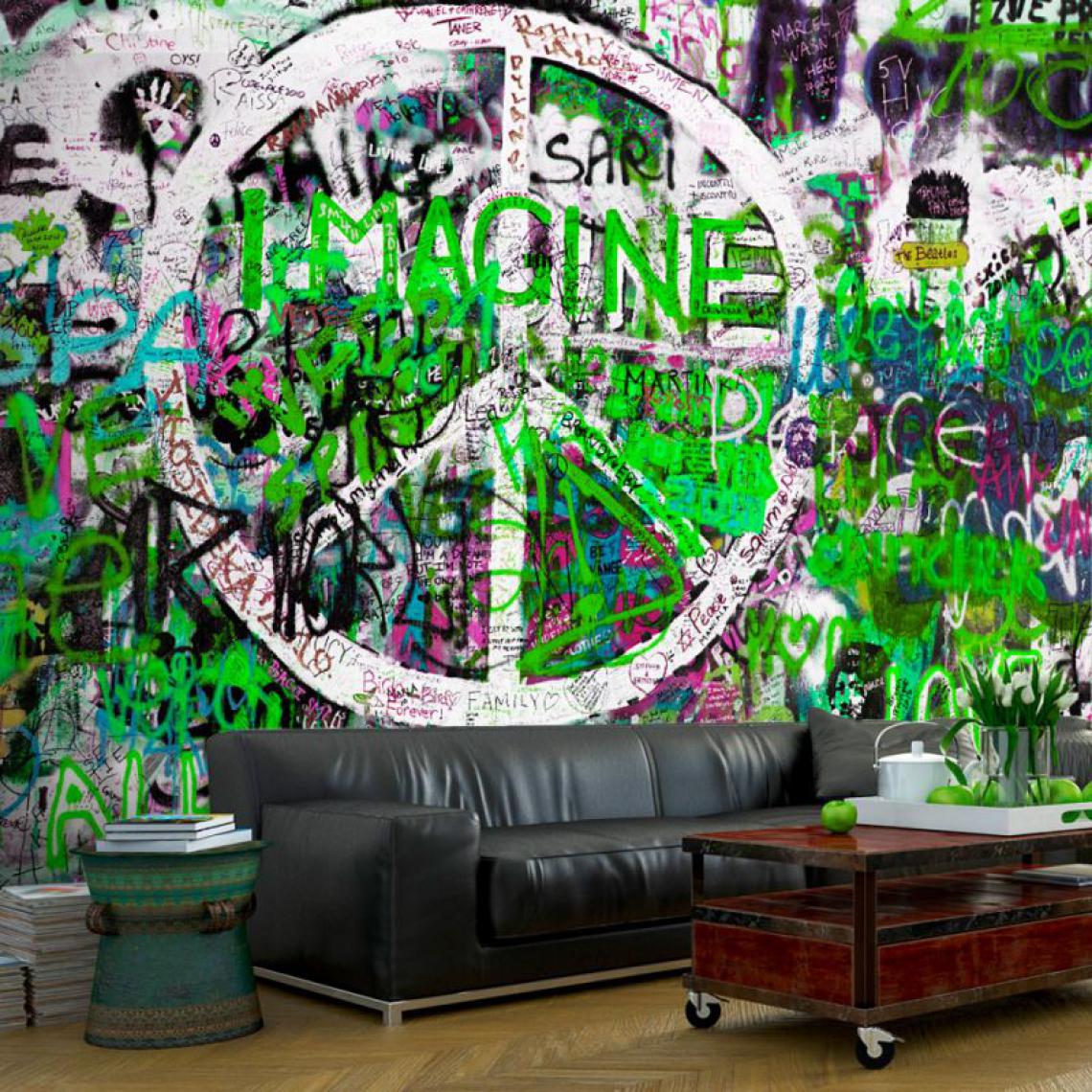 Artgeist - Papier peint - Green Graffiti .Taille : 100x70 - Papier peint