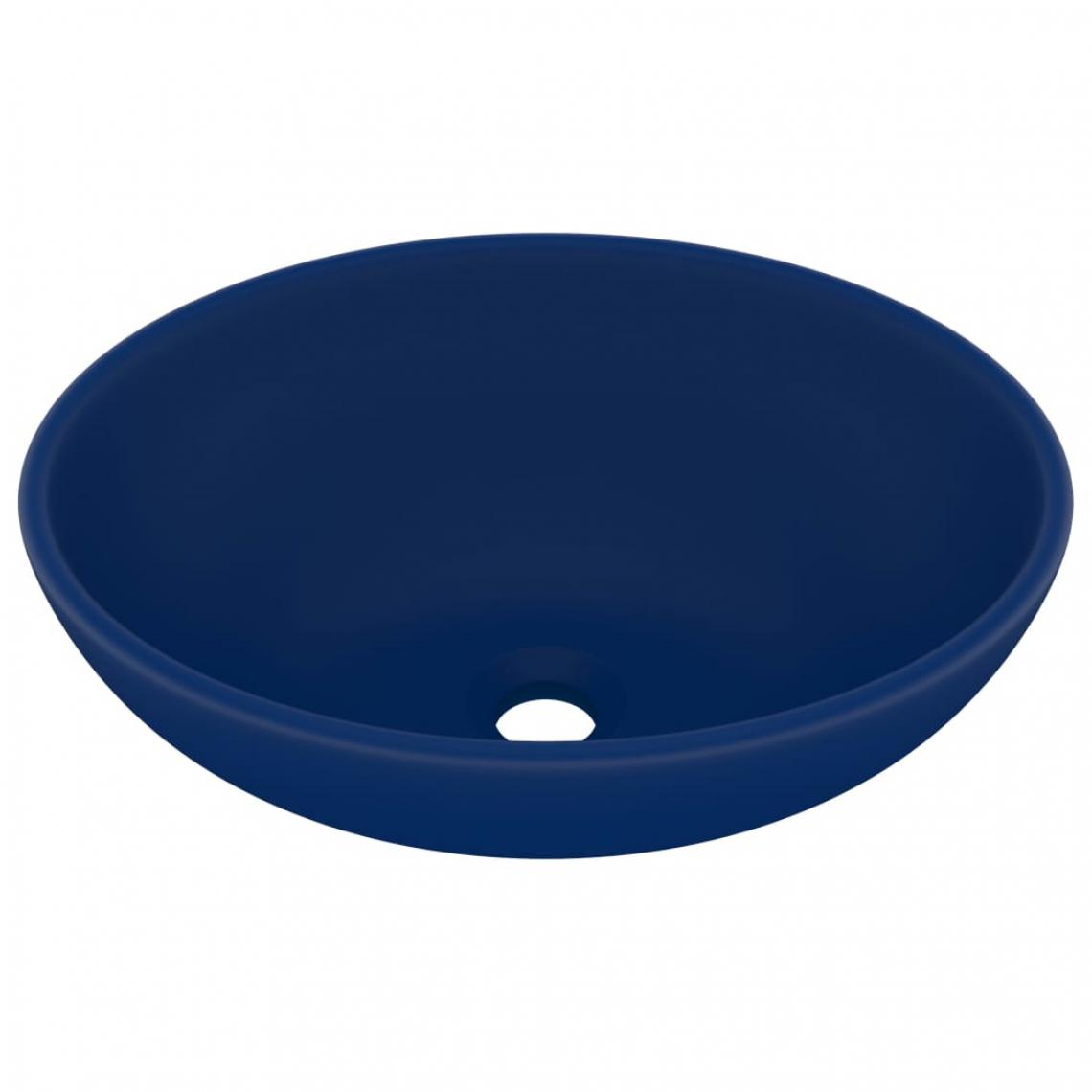 Icaverne - Icaverne - Lavabos collection Lavabo ovale de luxe Bleu foncé mat 40x33 cm Céramique - Lavabo