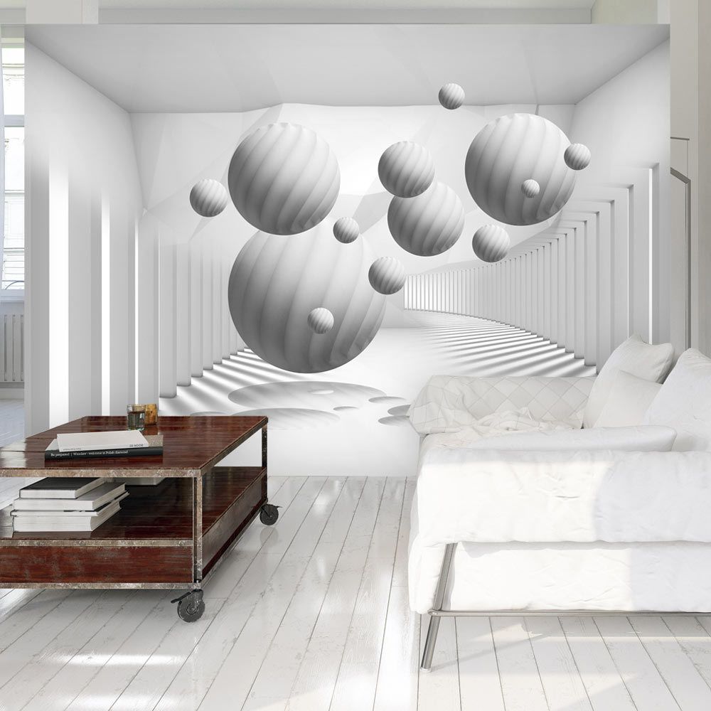 marque generique - 300x210 Papier peint 3D 3D et Perspective Admirable Balls in White - Papier peint