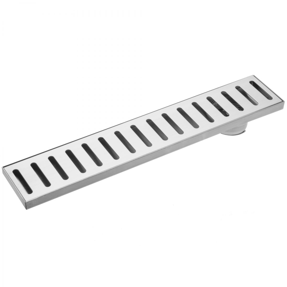 Primematik - Gouttière de drainage 40x7.5cm avec grille en acier inoxydable mat - Bonde de douche