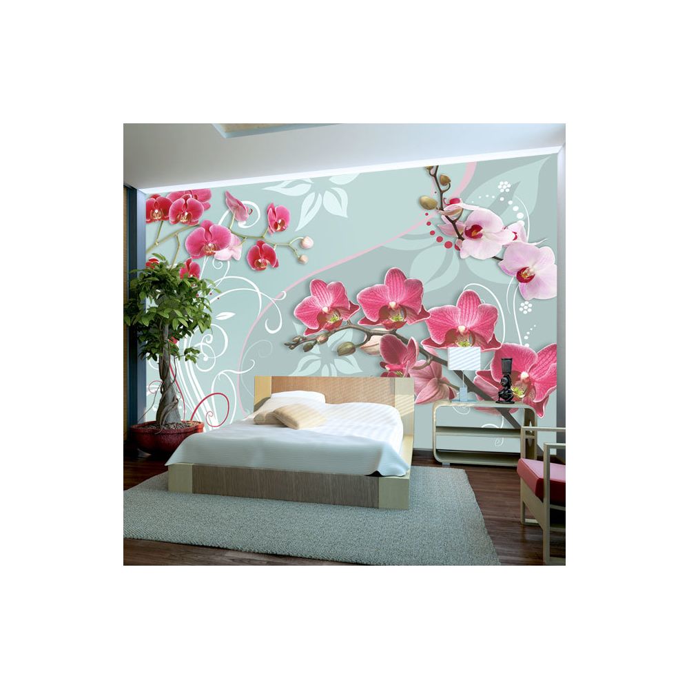 marque generique - 150x105 Papier peint Orchidées Fleurs Joli Pink orchids - Papier peint