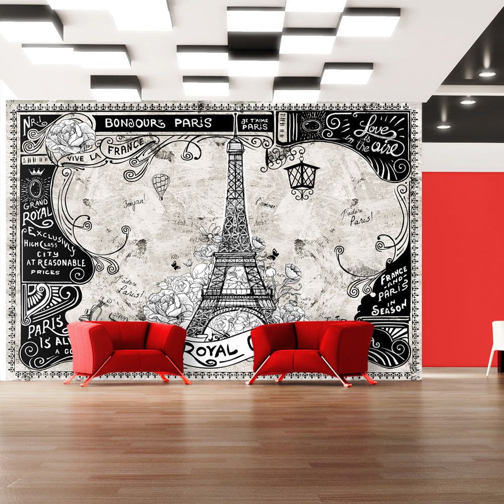 marque generique - 200x140 Papier peint Paris Ville et Architecture Stylé Bonjour Paris - Papier peint