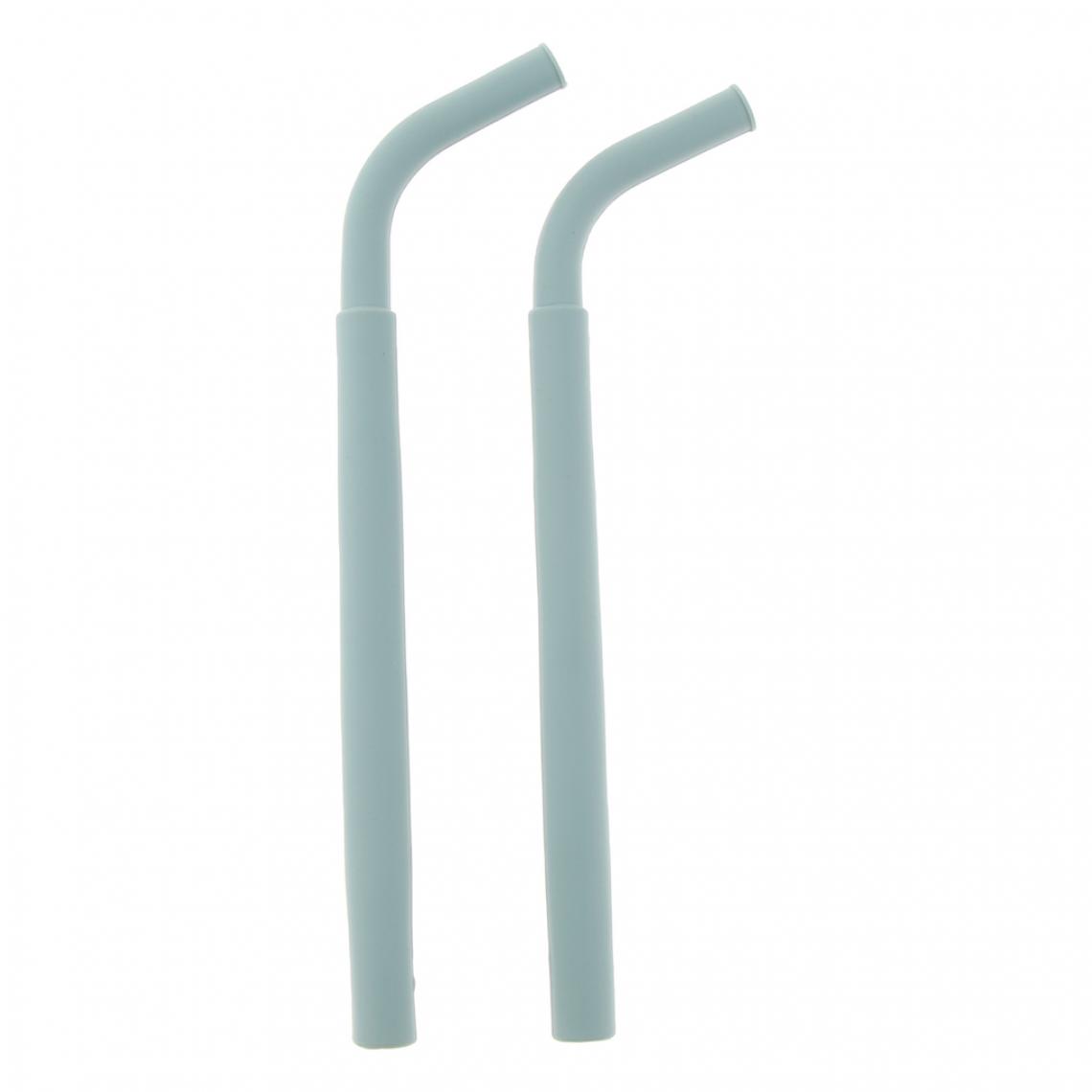 marque generique - 2pcs pailles droites flexibles réutilisables en silicone gris - Kitchenette