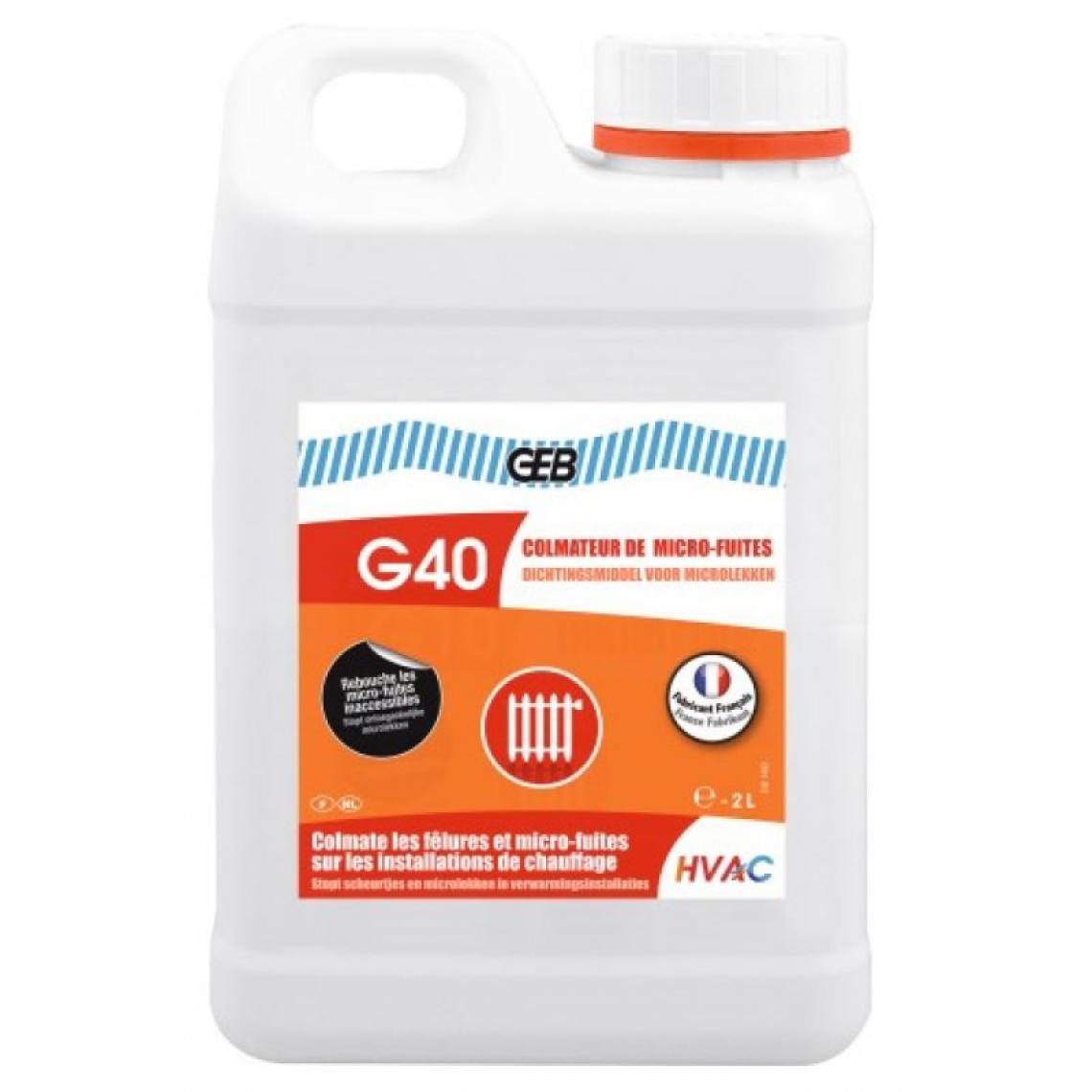 Geb - Produit de colmatage de micro-fuites G40, bidon de 2 litres - Mastic, silicone, joint