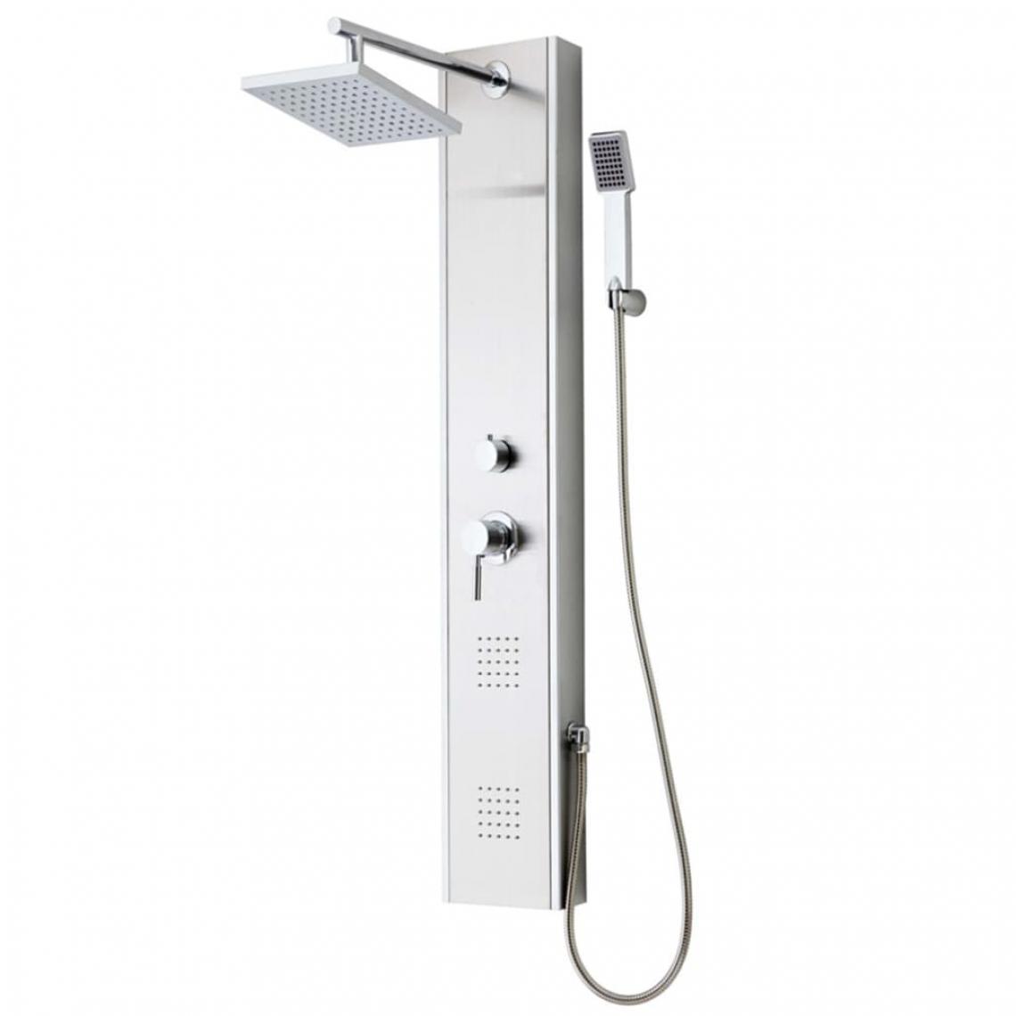 Schutte - SCHÜTTE Panneau de douche avec mitigeur à levier TAHITI Inox - Douchette et flexible