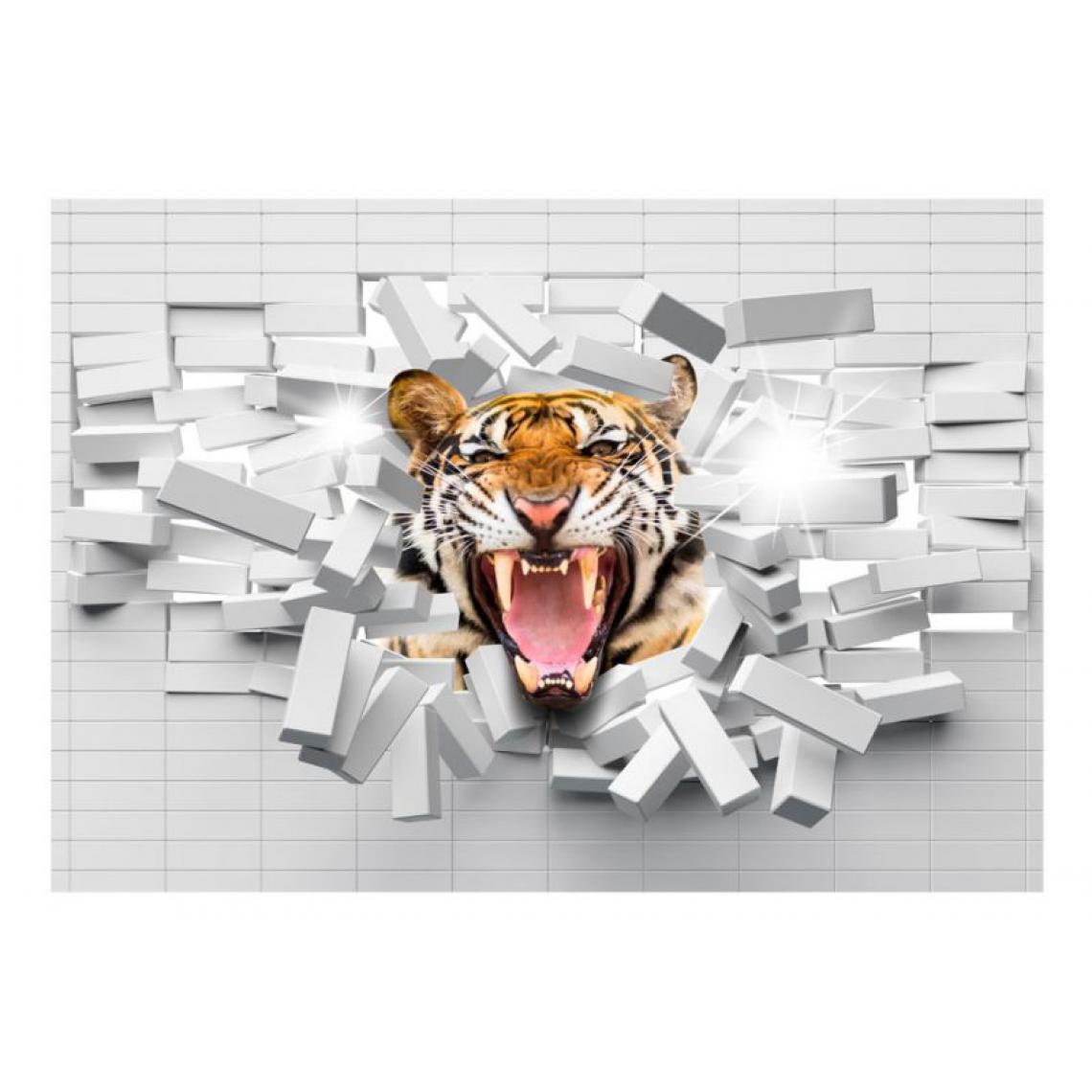 Artgeist - Papier peint - Tiger Jump .Taille : 100x70 - Papier peint