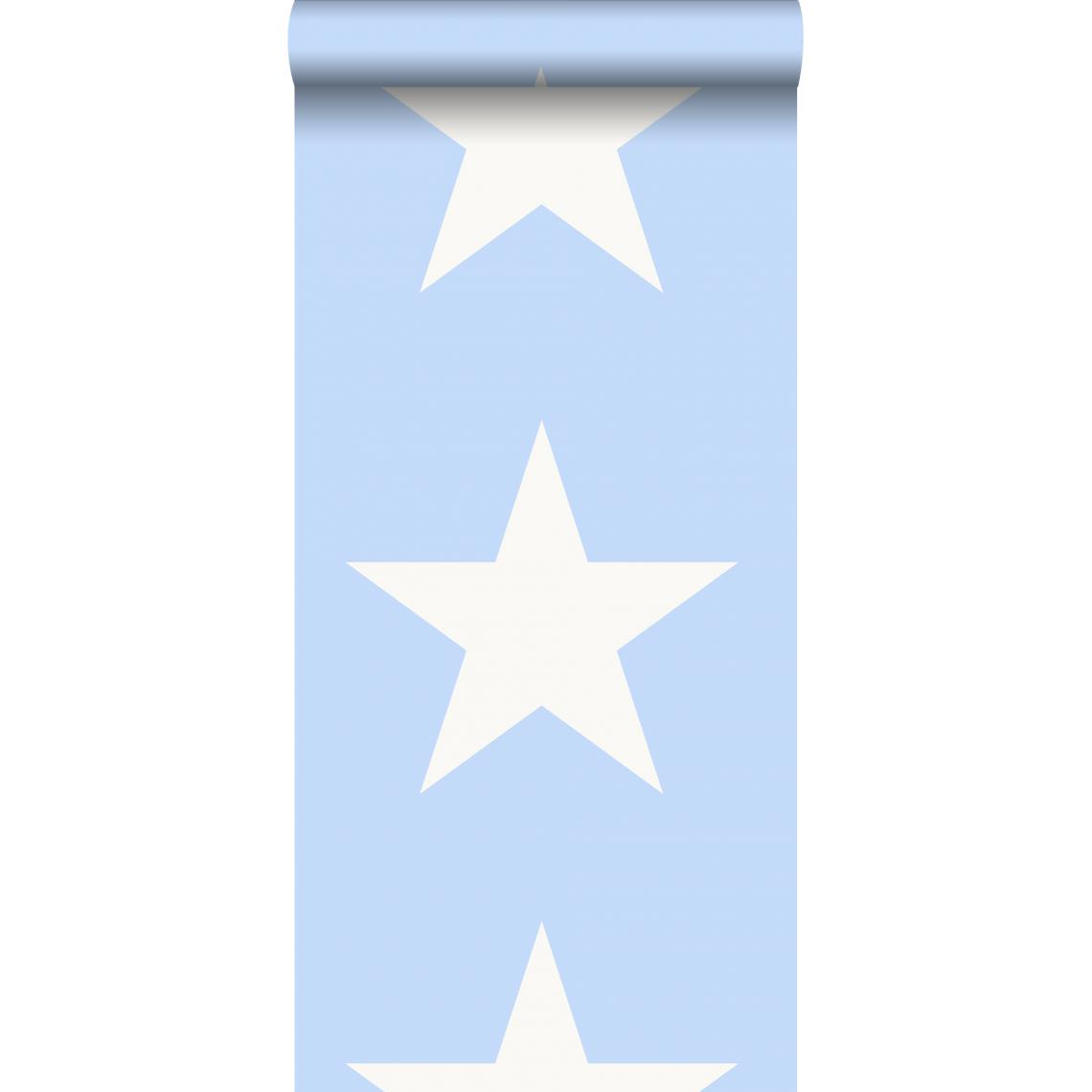 ESTAhome - ESTAhome papier peint étoiles bleu clair - 138707 - 53 cm x 10,05 m - Papier peint