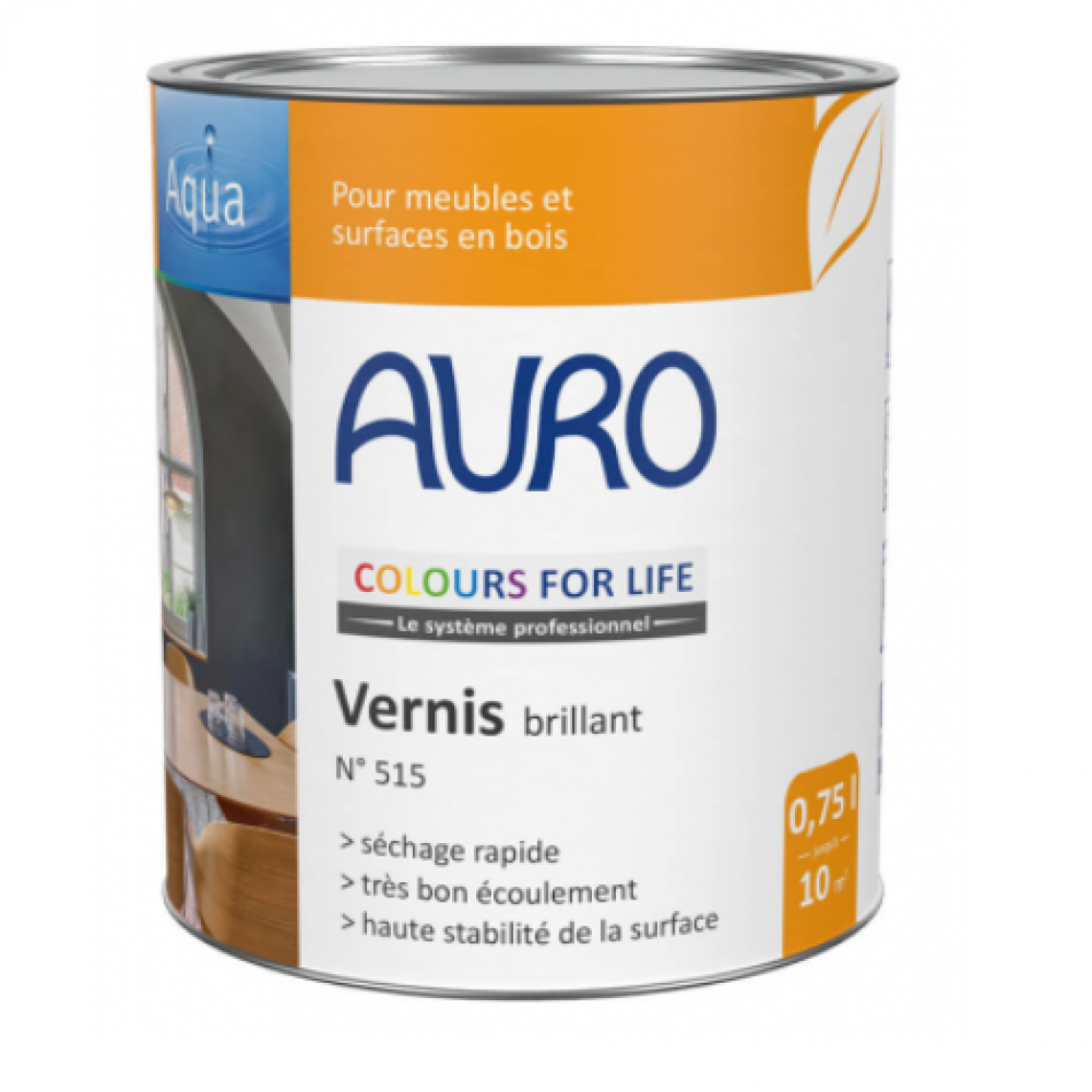 Auro - Vernis brillant incolore pour bois n°515 AURO (Volume : 0,375 litre) - Peinture intérieure