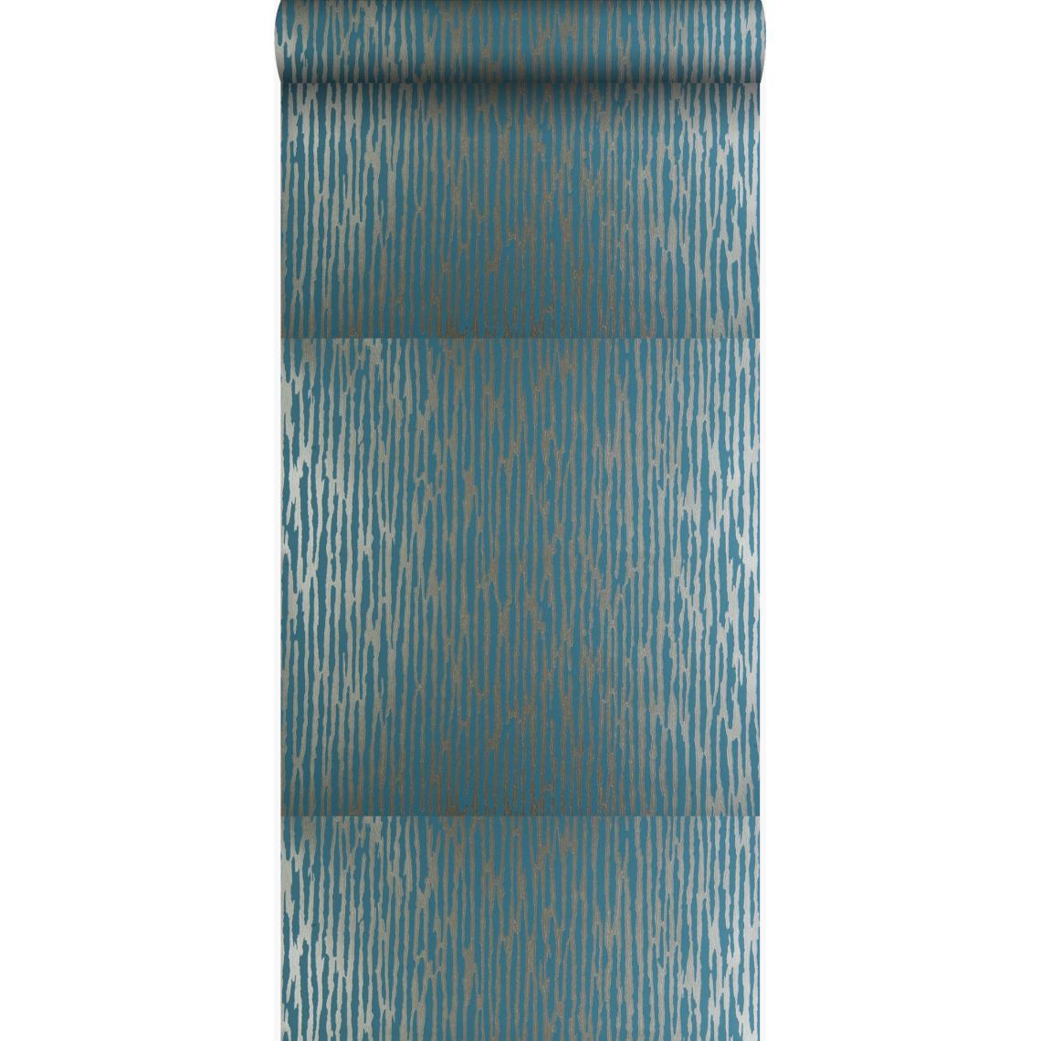 Origin - Origin papier peint camouflage bleu canard - 307116 - 52 cm x 10,05 m - Papier peint