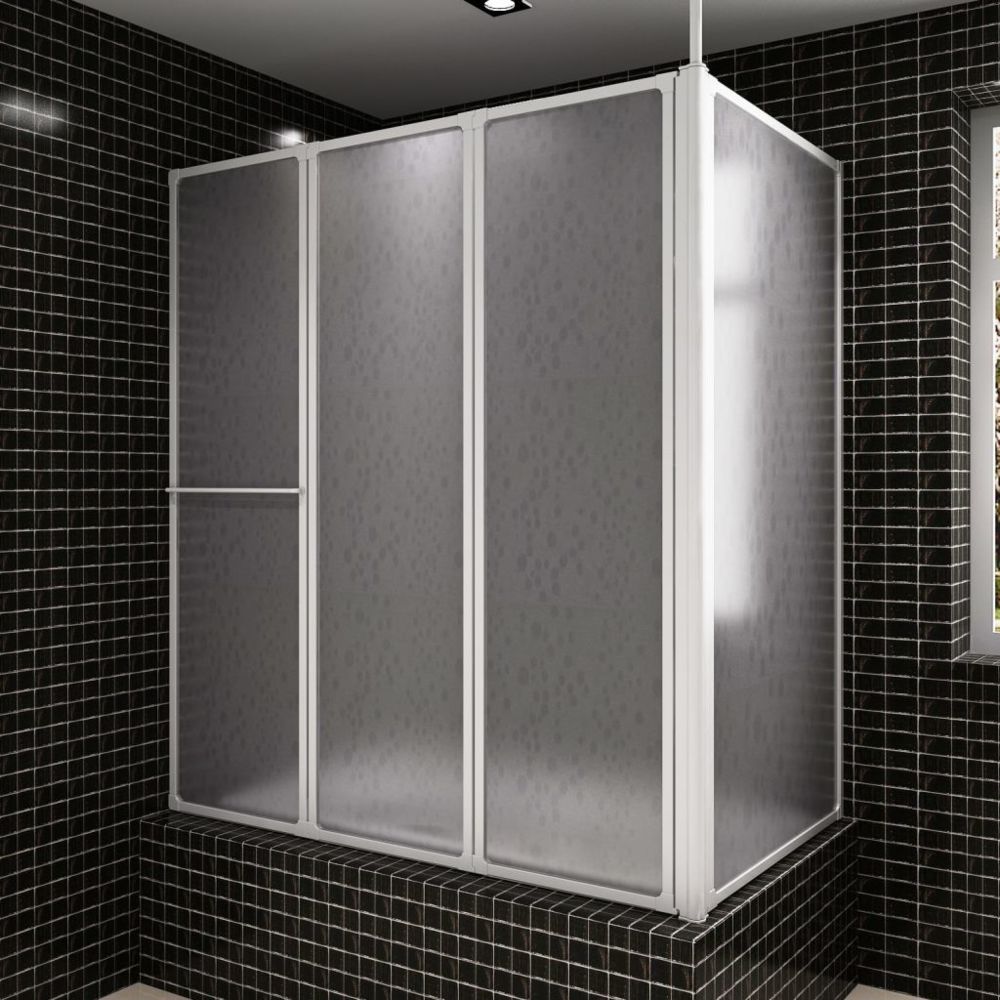 Vidaxl - Pare baignoire en L à 4 volets rétractables avec porte-serviettes | - Cabine de douche