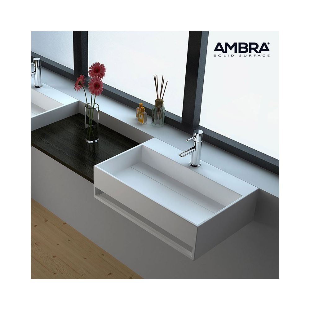 Ambra - Vasque suspendue 60 cm, en Solid surface - Célia - Vasque