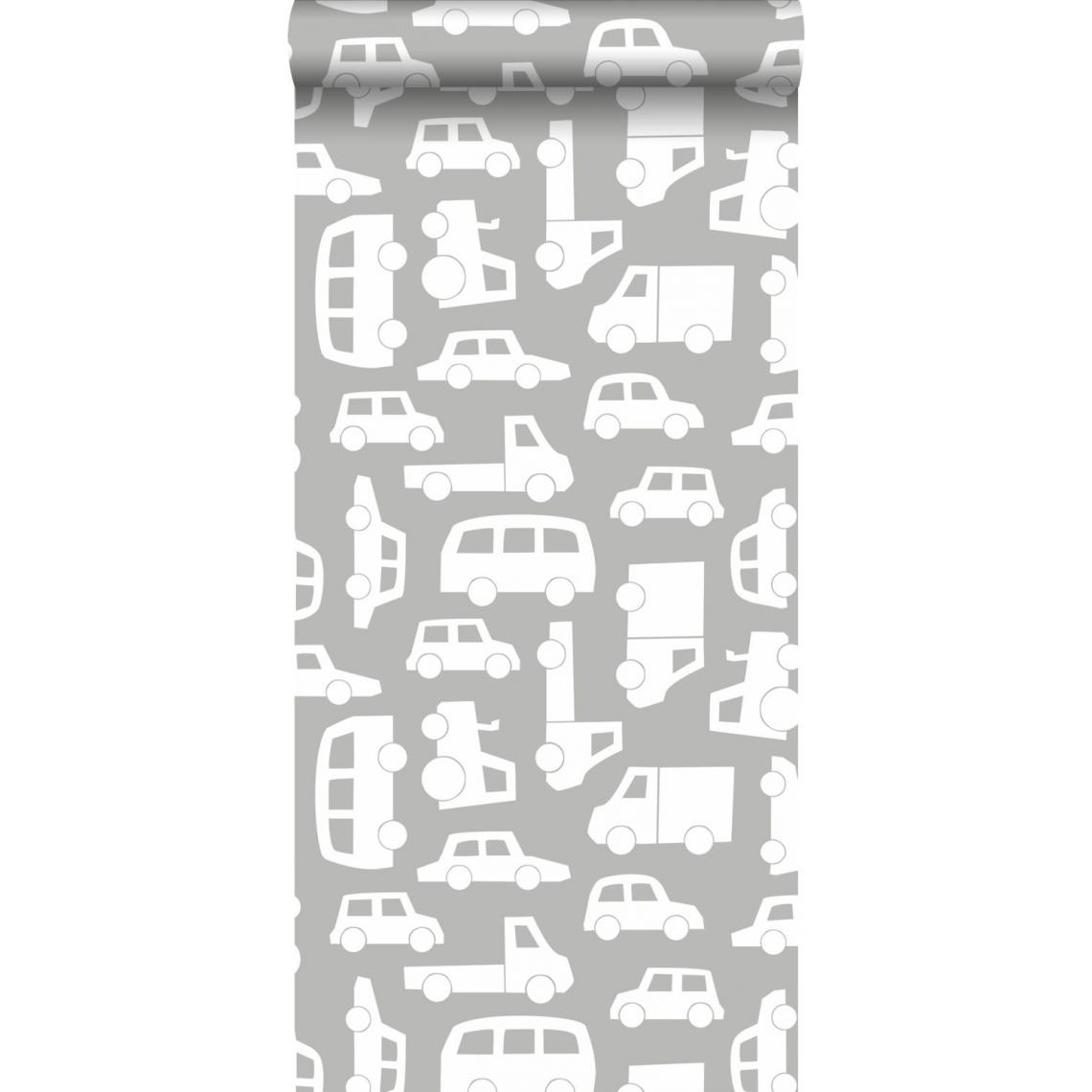 ESTAhome - ESTAhome papier peint voitures gris chaud - 139047 - 0.53 x 10.05 m - Papier peint
