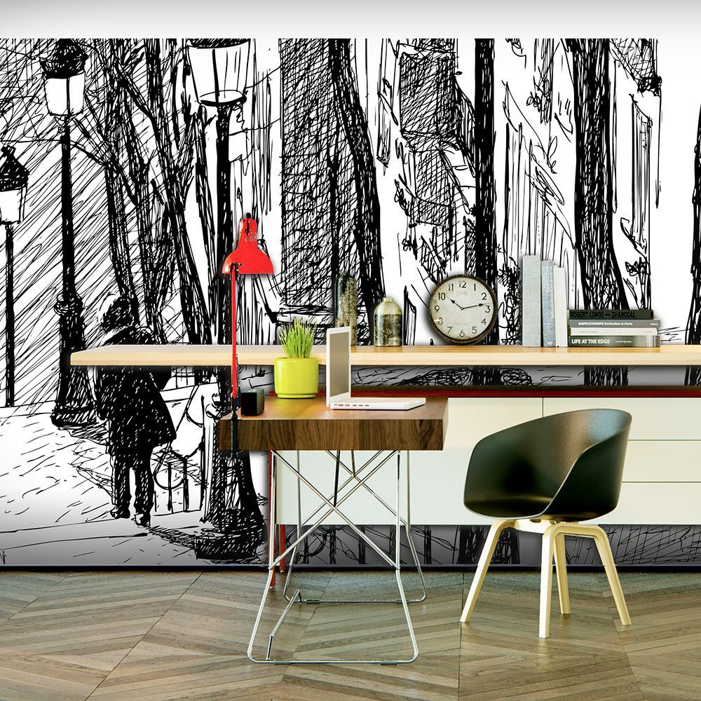 Bimago - Papier peint XXL - escaliers - Montmartre - Décoration, image, art | Ville et Architecture | Paris | 550x270 cm | XXl - Grand Format | - Papier peint
