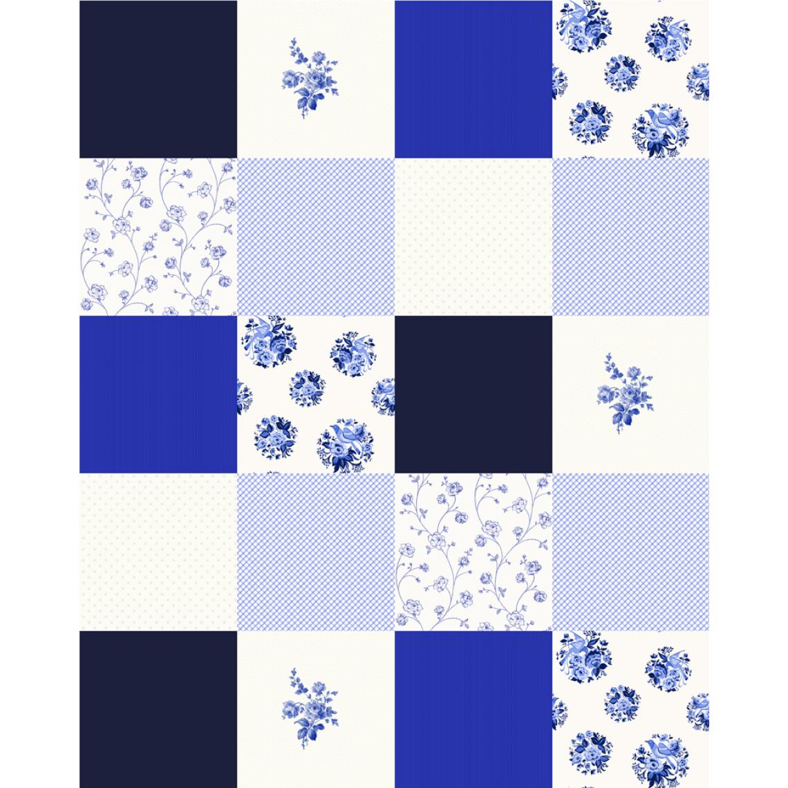 ESTAhome - ESTAhome colourwallXL patchwork bleu indigo - 155711 - 20 behangtegels van 53 x 53 cm - Papier peint