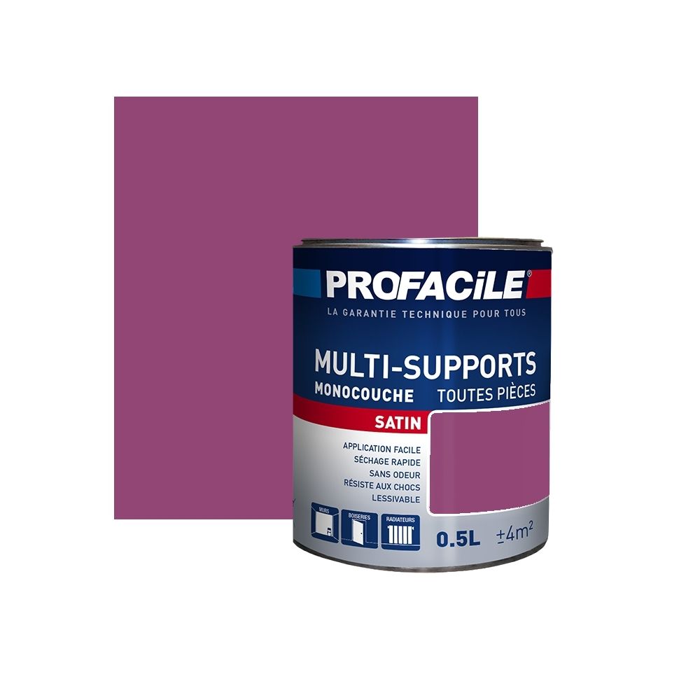 Profacile - Peinture intérieure multi-supports, PROFACILE-0.5 litre-Rose Vegas - Peinture & enduit rénovation