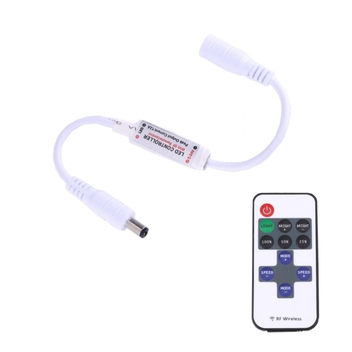 Wewoo - Mini contrôleur de couleur simple blanc LED avec 11 touches RF télécommande, DC 5-24V - Ampoules LED
