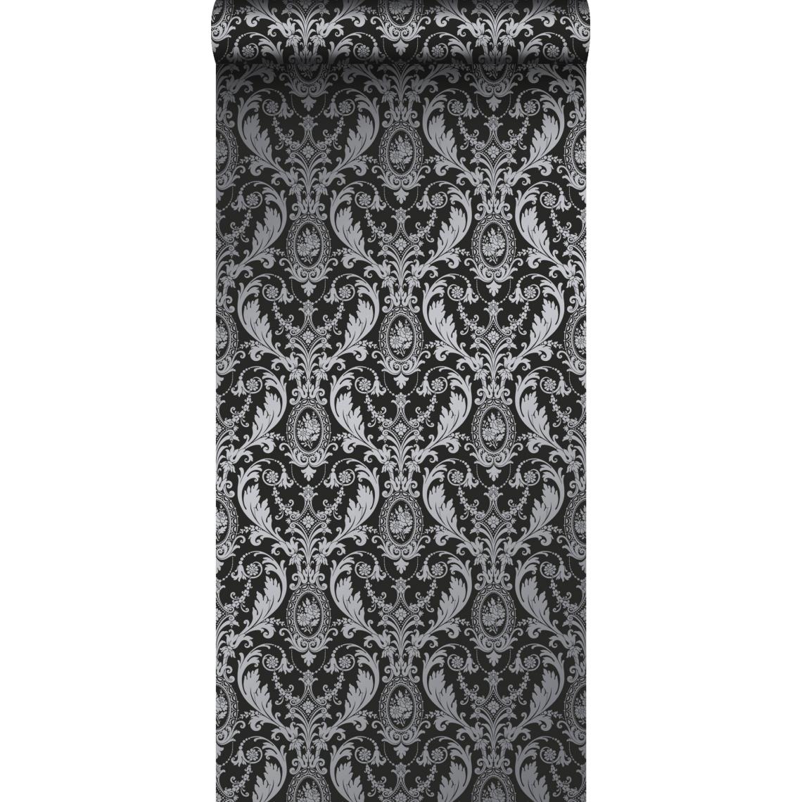 Origin - Origin papier peint ornement noir - 346218 - 53 cm x 10,05 m - Papier peint