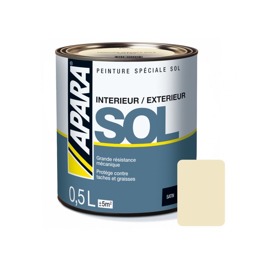 Apara - Peinture SOL SATIN-0.5 litre-Pierre (RAL 1015) - Peinture & enduit rénovation
