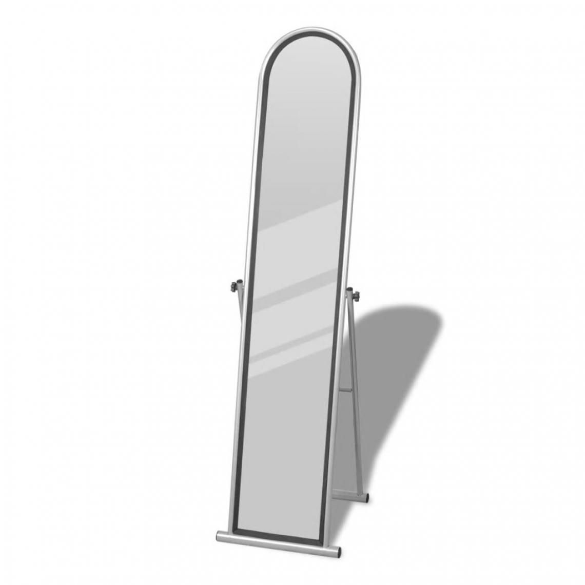 Chunhelife - Miroir autoportant rectangulaire pleine longueur Gris - Miroir de salle de bain
